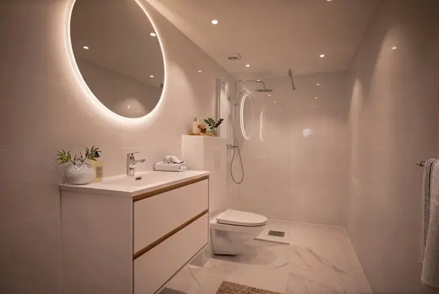 Kveldsbilde av badet - Digitalt stylet bilde