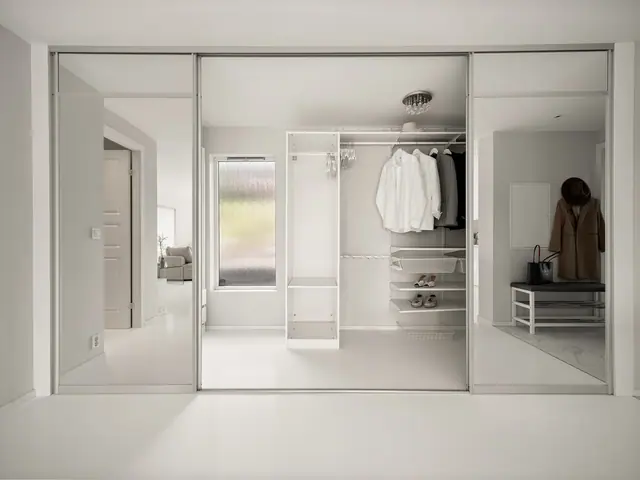 En romslig garderobe gir god plass til oppbevaring av klær og yttertøy!